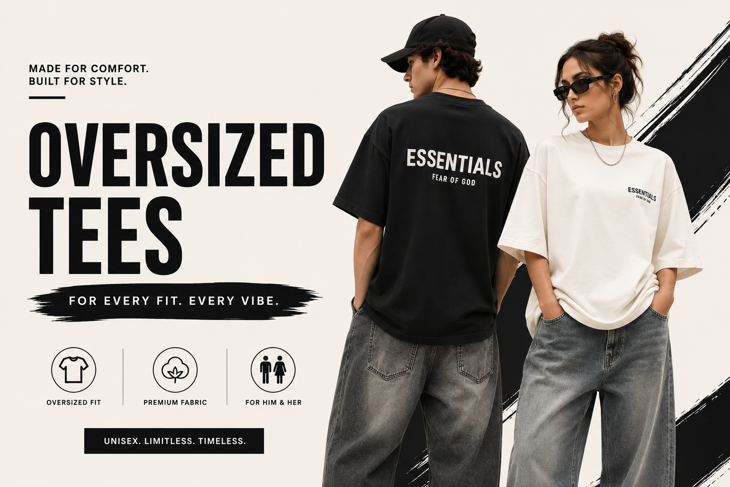 Oversized Tees Pakistan | Premium Unisex T-Shirts Online