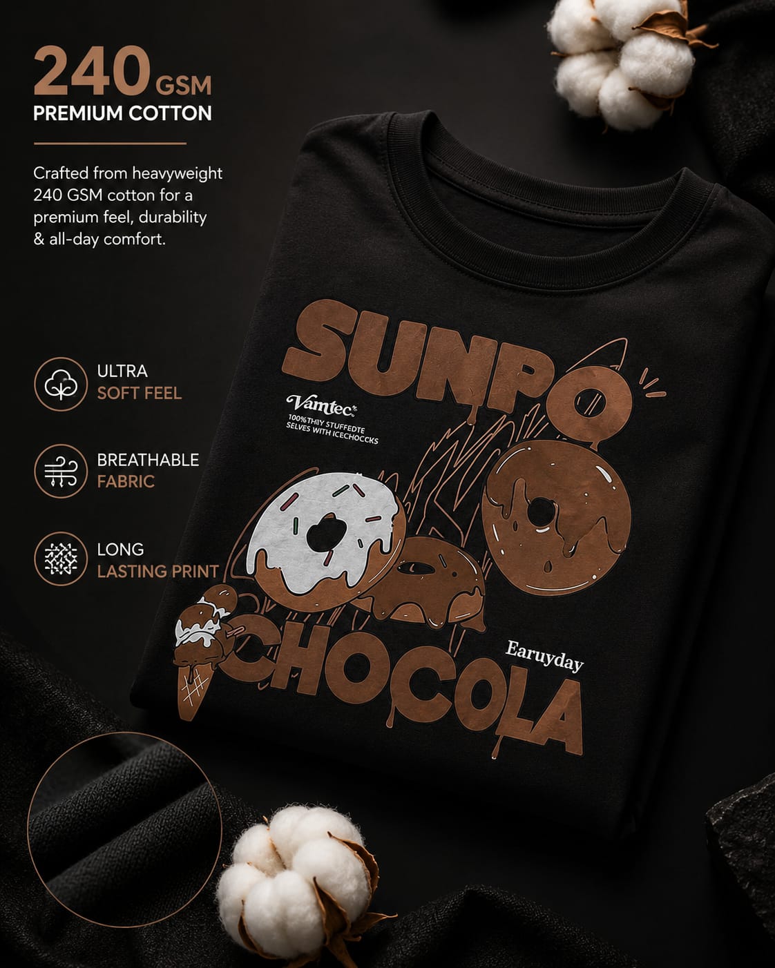 SunPro Chocolate Oversized Tee | Premium Unisex Streetwear